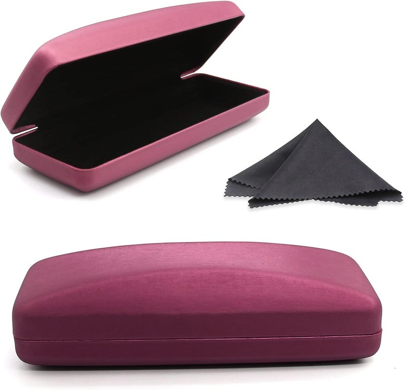 SMARTTOP Hard Shell Eyeglass Case- Glass Case With Cleaning Cloth, Glasses Case hard shell for men women - Image 1